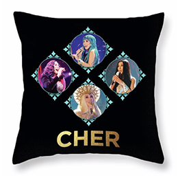 Cher – Blue Diamonds Throw Pillow