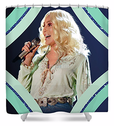 Cher – Teal Diamonds Shower Curtain